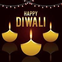 kreativ vektorillustration av glad diwali indisk festival bakgrund diwali festival av ljus vektor
