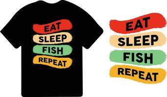 Essen Schlaf Fisch wiederholen Zitat Vektor Design Vorlage. T-Shirt Design, Angeln T-Shirt Design. Angeln T-Shirt, komisch Angeln t Hemden Design, perfekt zum drucken Artikel Angeln T-Shirt.