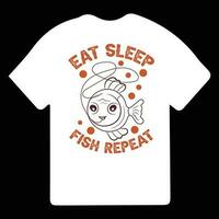 äta sömn fisk upprepa typografi fiske t-shirt design. fiske kläder typografi t-shirt design. vektor