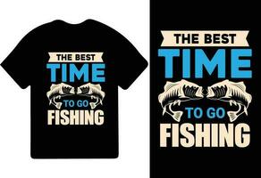 han bäst tid till gå fiske t-shirt design, fiske typografi t-shirt, fiske spel, fiske t-shirt design. vektor