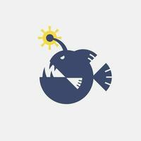 einfach Angler Fisch Logo vektor