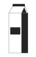 dryck i låda förpackning platt svartvit isolerat vektor objekt platt svartvit isolerat vektor objekt. redigerbar svart och vit linje konst teckning. enkel översikt fläck illustration för webb grafisk design