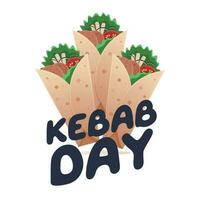 Kebab Tag Design Vorlage zum Feier. Kebab Vektor Bild. eben Kebab Vektor.