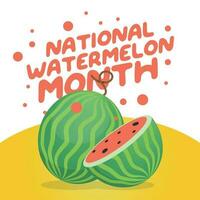 National Wassermelone Monat Design Vorlage zum Feier. Wassermelone Vektor Design. Wassermelone Vektor Illustration. eben Vektor Design.