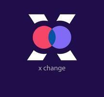 kreativ x inuti förändra logotyp. unik Färg övergångar. unik digital x logotyp mall. vektor