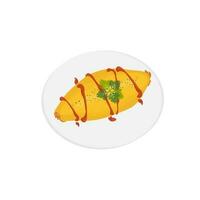 Logo Illustration hausgemacht omurice mit Ketchup vektor