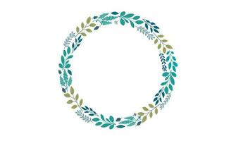 Kreis einfach eben Vektor Pflanze rahmen, runden Blumen- Ast Grenze, Öko organisch Design, Hochzeit Vorlage