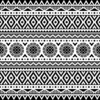 nahtlos Hintergrund Design. ethnisch geometrisch Muster. Rand Ornament. einheimisch amerikanisch, Navajo, aztekisch, Mexikaner. schwarz und Weiß Farben. Design zum Textil, Stoff, Vorhang, Teppich, Ornament, Hintergrund. vektor