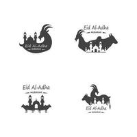 eid al Adha mubarak logotyp vektor illustration