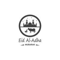 eid al Adha mubarak logotyp vektor illustration