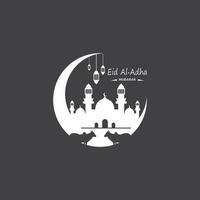 eid al Adha mubarak logotyp vektor illustration