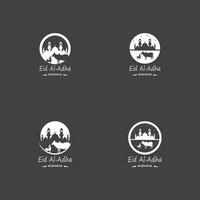 eid al Adha mubarak logotyp vektor illustration