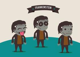 3 süße Frankenstein-Sets vektor