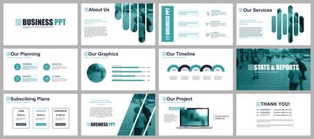 Affärspraxis PowerPoint slider mallar från infografiska element. vektor