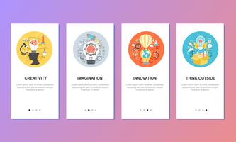 Onboarding-Bildschirme für Mobile App-Vorlagen-Konzept vektor