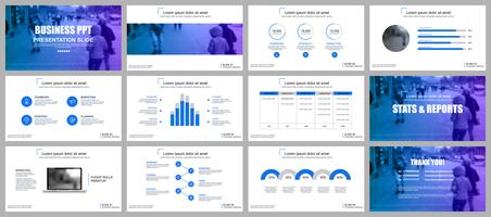 Affärspraxis PowerPoint slider mallar från infografiska element. vektor