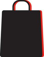 Illustration von schwarz und rot Einkaufen Tasche. vektor