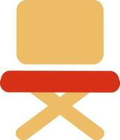 isoliert Gelb und rot Symbol von des Direktors Stuhl im eben Stil. vektor