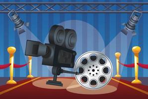 Kinounterhaltung mit Rolle und Kamera vektor