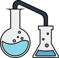 Becherglas mit chemisch Experiment Rohr. vektor