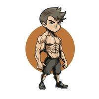 Bodybuilder Fitness Modell- Illustration vektor