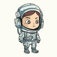 Chibi Astronaut komisch Karikatur Vektor