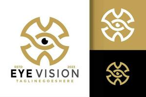 Brief x Auge Vision Logo Vektor Symbol Illustration