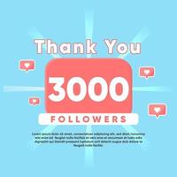 Danke für 3000 Follower vektor