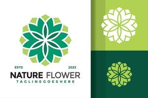 Natur Blume Zier Logo Vektor Symbol Illustration