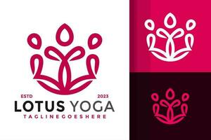 Natur Lotus Yoga Logo Vektor Symbol Illustration