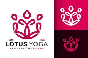 natur lotus yoga logotyp vektor ikon illustration