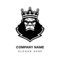 hand dragen gorilla logotyp design, förkroppsligande de väsen av de vild. med dess slående närvaro, den symboliserar ledarskap, intelligens, och de vild anda av de djur- rike. vektor