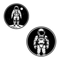 erreichen zum das Sterne mit unser Astronaut thematisch Logo Design. verkörpern Abenteuer, Neugier, und das Geist von Erkundung vektor