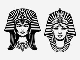 Hand gezeichnet Kleopatra Logo Design Das verkörpert das Regal Schönheit und Mystik von das uralt Königin. Ideal zum Mode Etiketten, Kosmetika, und historisch thematisch Projekte. vektor