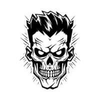 kuslig zombie hand dragen logotyp design illustration vektor