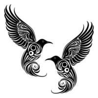 majestätisk flygande fågel stam- tatuering design med invecklad detaljer och djärv rader, representerar frihet och styrka. perfekt för kropp konst entusiaster. vektor