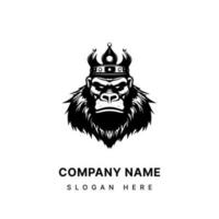 majestätisch Gorilla Logo Design mit kompliziert Hand gezeichnet Einzelheiten, präsentieren Stärke, Leistung, und wild Schönheit. ein Symbol von ursprünglich Energie und ungezähmt Geist. vektor