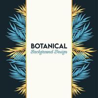 botaniska bokstäver i affisch med gyllene och blå blad vektor