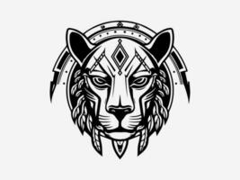 panter hand dragen logotyp design illustration vektor