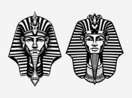 kunglig och fängslande farao hand dragen logotyp design illustration, frammanande gammal egyptisk mystik och auktoritet vektor