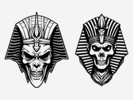 farao skalle hand dragen logotyp design illustration vektor