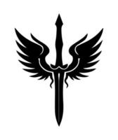 einzigartig und auffällig Logo Design mit ein Hand gezeichnet Dolch Schwert, Darstellen Mut, Mut, und das Krieger Geist vektor