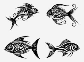 fisk stam- tatoo vektor