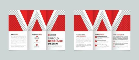 professionell företags- kreativ modern minimal företag trifold broschyr design mall fri vektor