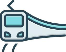 Färg ikon för tunnelbana tåg vektor