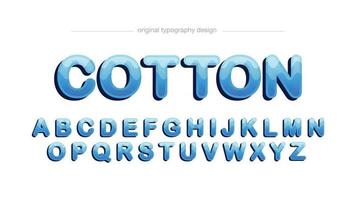 blå dekorativ tecknad typografi vektor