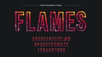 varma färger neon stroke typografi vektor