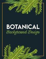 Botanischer Schriftzug im Poster mit Blättern und goldenem Rahmen vektor