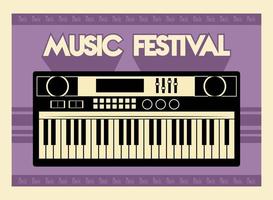 musikfestival bokstäver affisch med piano vektor