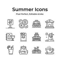 fånga de väsen av sommar med en vibrerande och lekfull samling av kreativt designad ikoner vektor